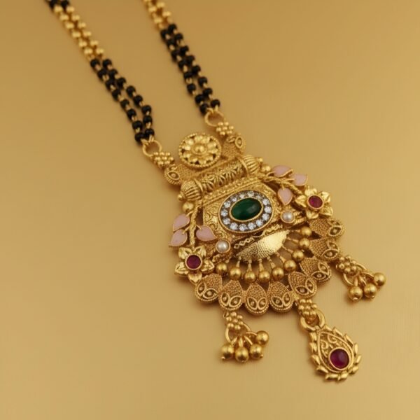 Royal Shahi Rajwadi Style Kundan & Meenakari Work Mangalsutra - Image 2