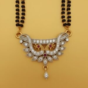 Designer Dual-Tone Manohar Mayur American Diamond Mangalsutra