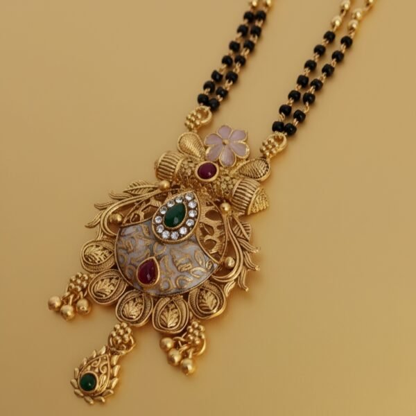 Artistic Kalakari Meenakari & Kundan Work Designer Mangalsutra - Image 2