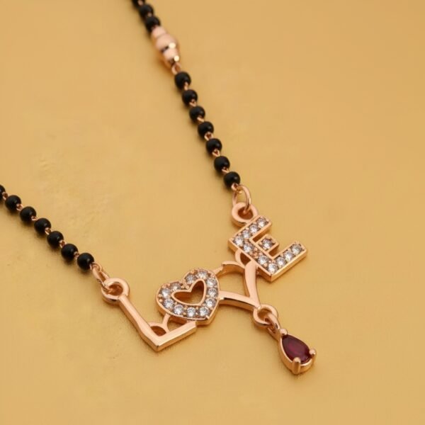 Rose Gold Plated Stylish LOVE Mangalsutra for Women - Image 2