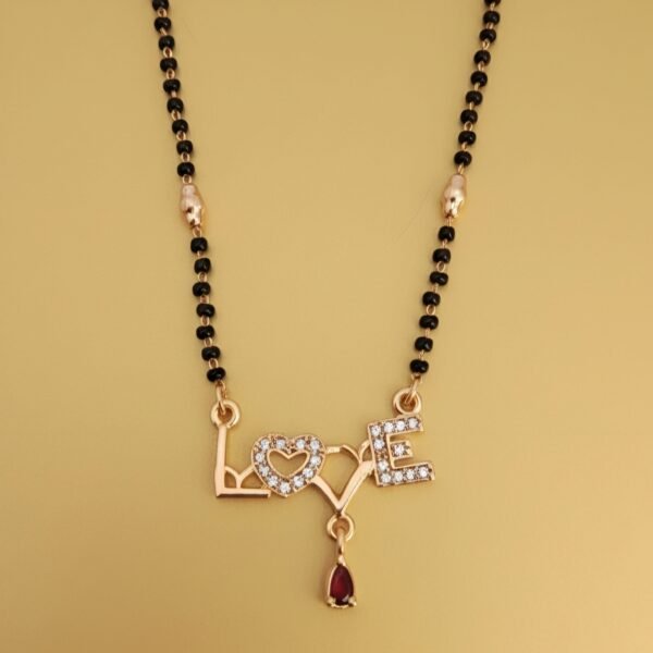 Rose Gold Plated Stylish LOVE Mangalsutra for Women - Image 4