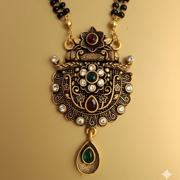 Antique Sundar Jodi Mangalsutra Set with Free Matching Earrings - Image 4