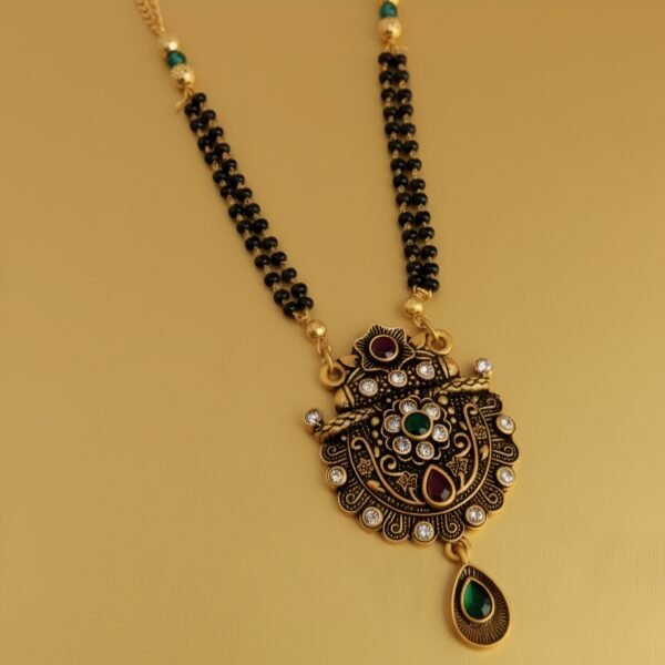 Antique Sundar Jodi Mangalsutra Set with Free Matching Earrings - Image 2