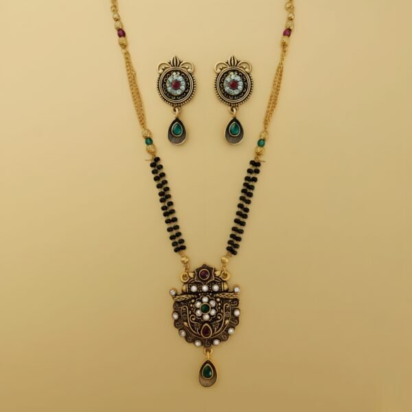 Antique Sundar Jodi Mangalsutra Set with Free Matching Earrings